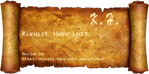 Kunszt Henriett névjegykártya